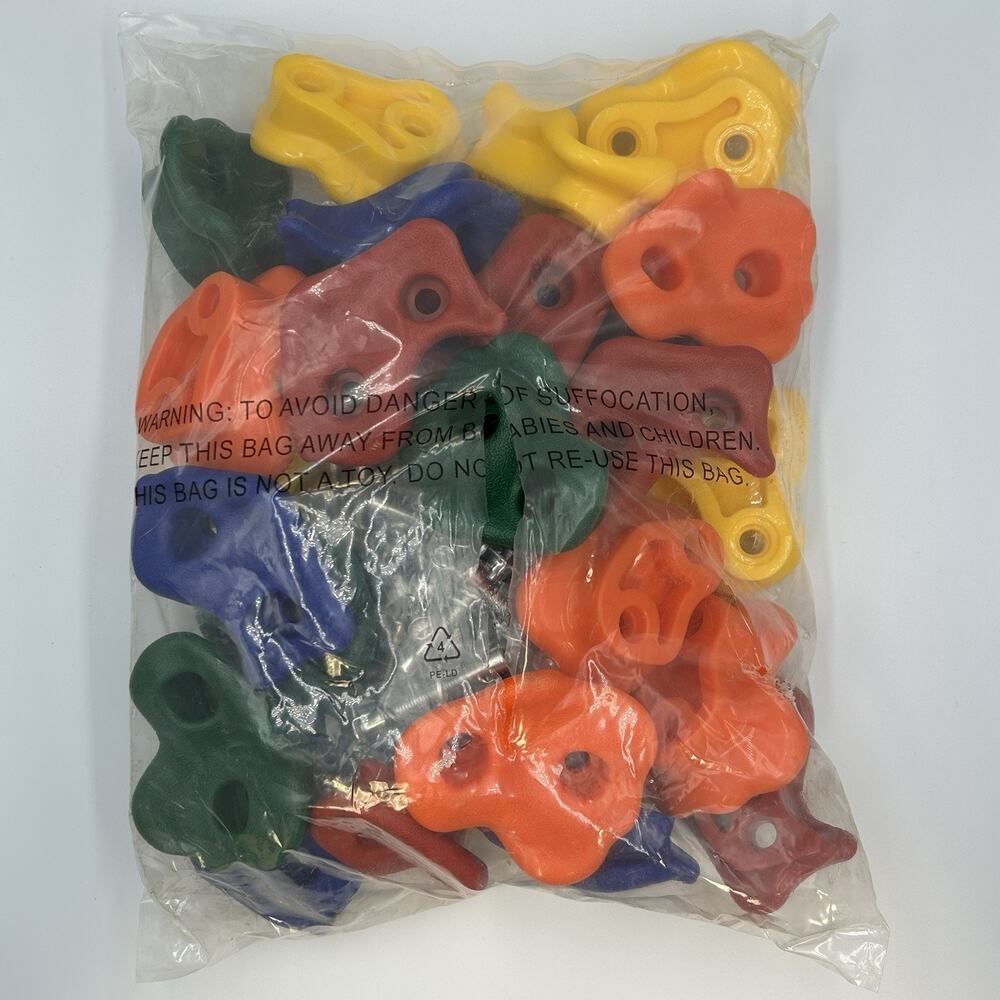 25 Pieces Rock Wall Climbing Holds for Kids w/ Bolts, Indoor & Outdoor NEW